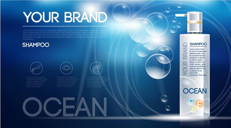洗发水广告海报设计矢量素材 打造活力四射的视觉魅力